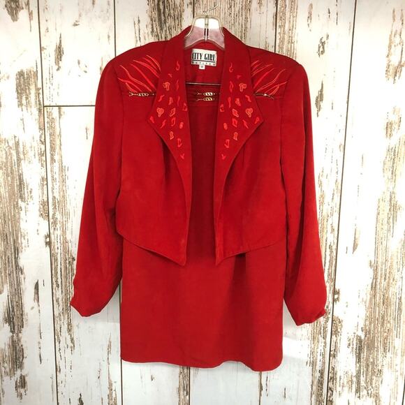 City Girl Dresses & Skirts - Vintage, City Girl Petites, Jacket & Skirt, Jacket size 8, skirt size 6